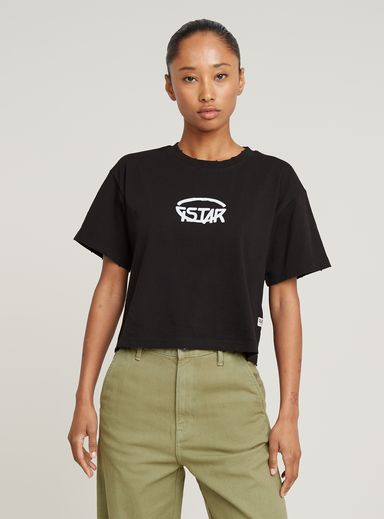 Cropped Logo Relaxed Top